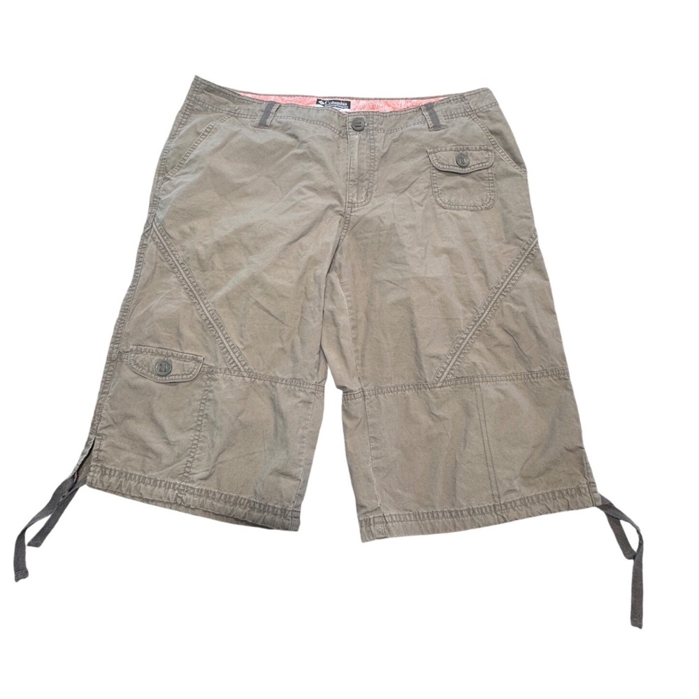 Columbia Cargo Wide Capri Shorts Womens 14 Cotton Gorpcore Streetwear Utility